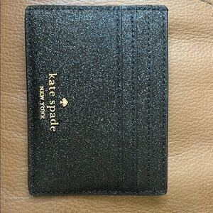 Kate Spade Black Glitter Card Holder